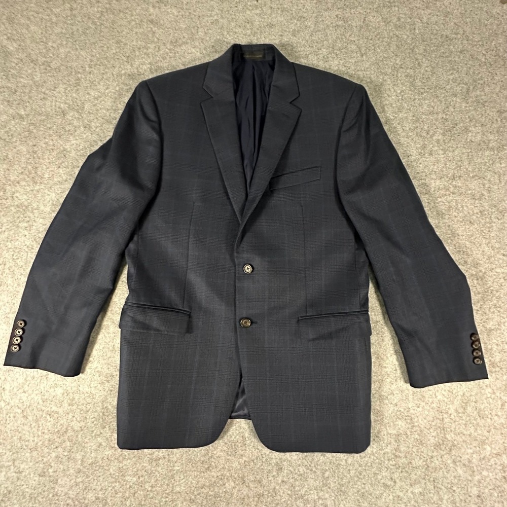 Lauren Ralph Lauren Blazer Mens 40R Blue Plaid Two Button Wool Blend